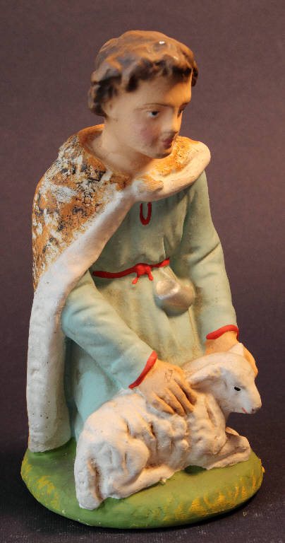 Bambino con agnello (statua da presepio) - bottega bergamasca (primo quarto sec. XX)