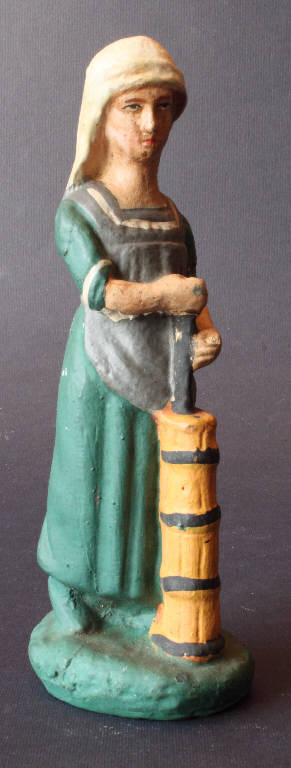 Donna con burro (statua da presepio) - bottega bergamasca (fine sec. XIX)