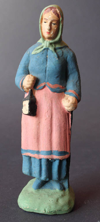 Donna con lanterna (statua da presepio) - bottega bergamasca (fine sec. XIX)