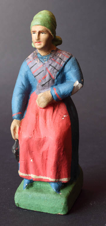 Donna con lanterna (statua da presepio) - bottega bergamasca (fine sec. XIX)