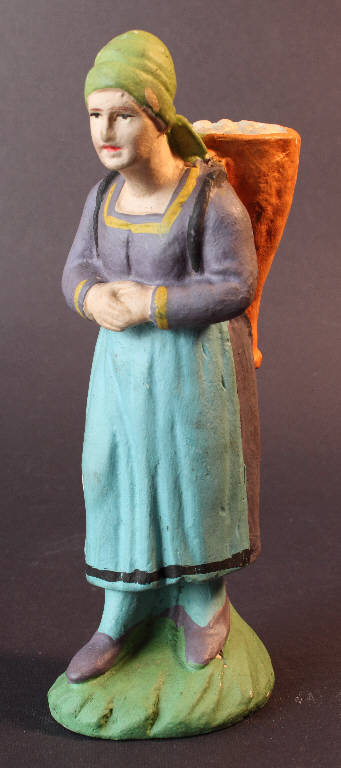 Donna con gerla (statua da presepio) - bottega bergamasca (fine sec. XIX)