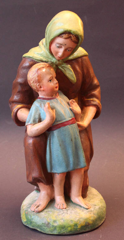 Donna con bambino (statua da presepio) - bottega bergamasca (inizio sec. XX)