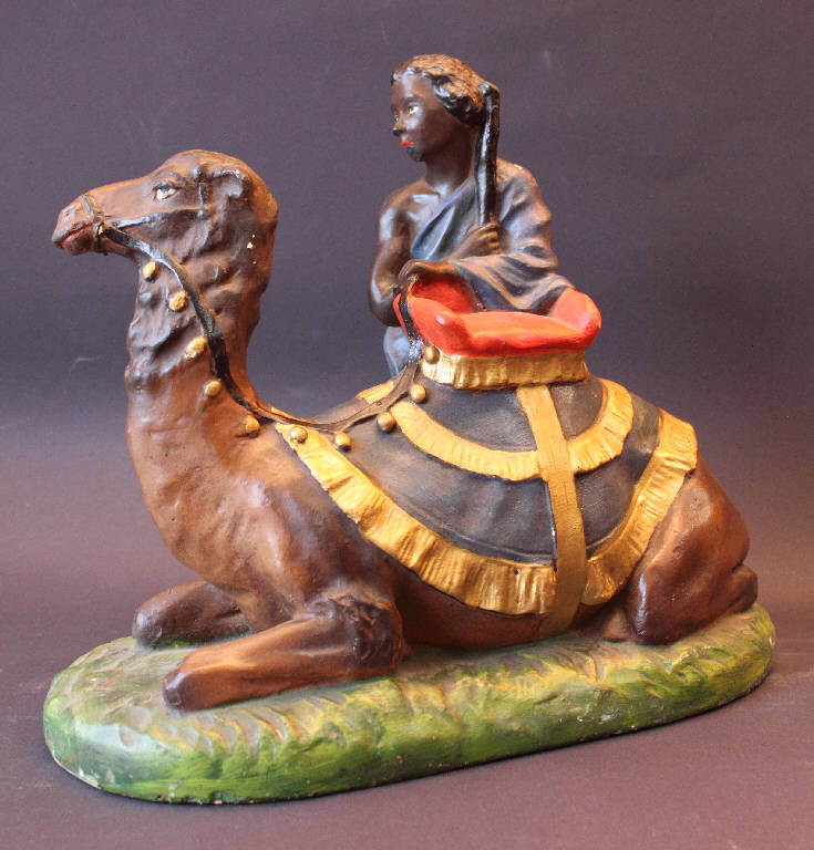 Ragazzo con cammello (statua da presepio) - bottega bergamasca (inizio sec. XX)