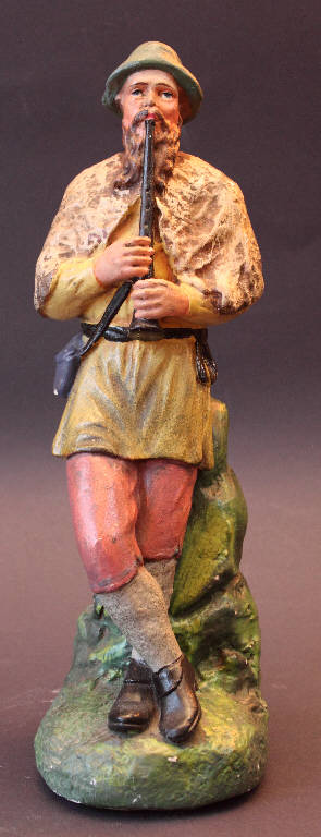 Pastore con piffero (statua da presepio) - bottega bergamasca (inizio sec. XX)