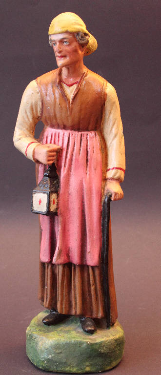 Donna con lanterna (statua da presepio) - bottega bergamasca (inizio sec. XX)