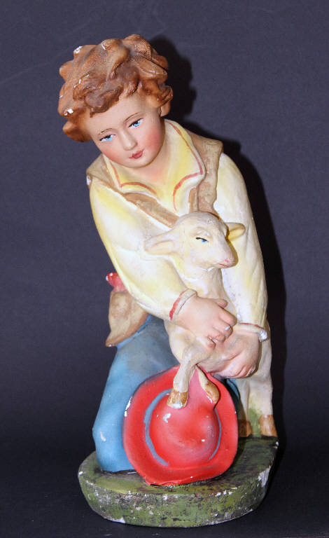 bambino con agnello (statua da presepio) - ambito bergamasco (fine/inizio sec. XIX)