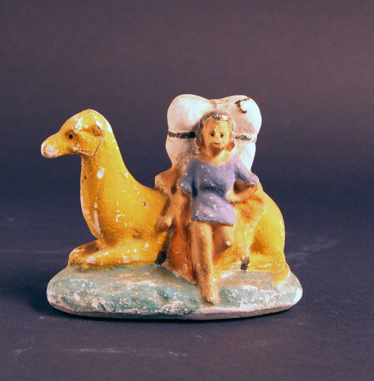 cammello con cammelliere (statua da presepio) - ambito bergamasco (secondo quarto sec. XX)