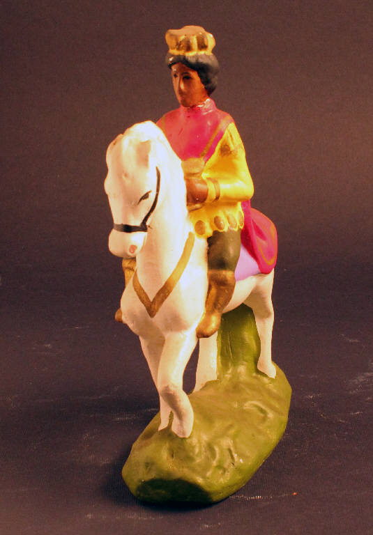 Baldassarre, Re Magio a cavallo (statua da presepio) - ambito bergamasco (metà sec. XX)
