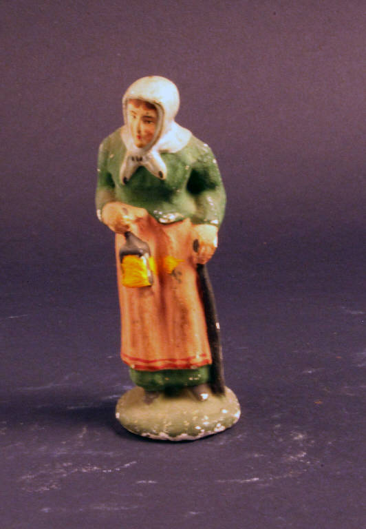 donna con lanterna (statua da presepio) - ambito bergamasco (metà sec. XIX)