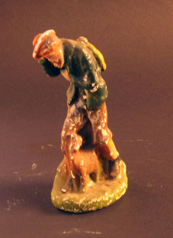 pastore con cane (statua da presepio) - ambito bergamasco (seconda metà sec. XIX)