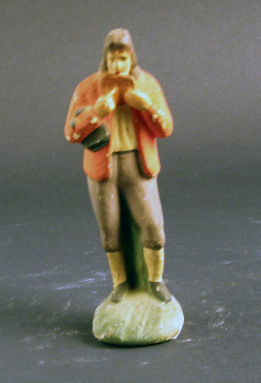 pastore con flauto di Pan (statua da presepio) - ambito bergamasco (metà sec. XIX)