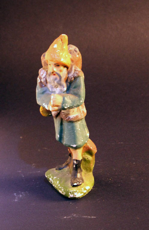 uomo con gerla (statua da presepio) - ambito bergamasco (seconda metà sec. XIX)