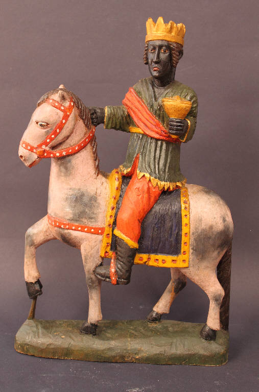 Baldassarre, Re Magio a cavallo (statua da presepio) - ambito bergamasco (inizio sec. XIX)