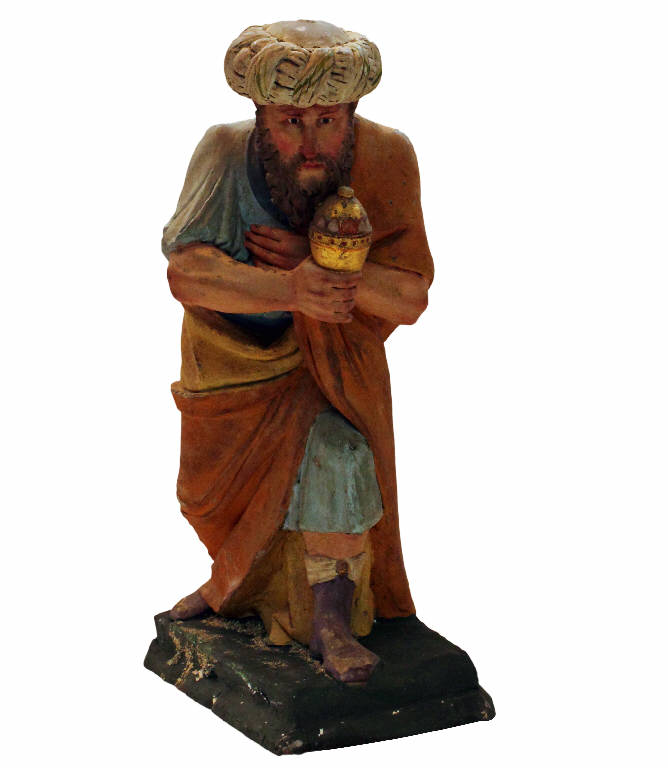 Re Magio con dono (statua da presepio) di Garaventa Giovanni Battista (attribuito) (seconda metà sec. XVIII)