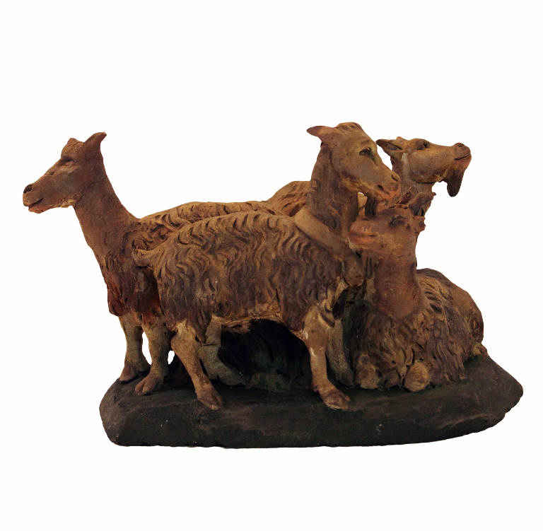 Pecore e capra (gruppo presepiale) di Garaventa Giovanni Battista (attribuito) (seconda metà sec. XVIII)