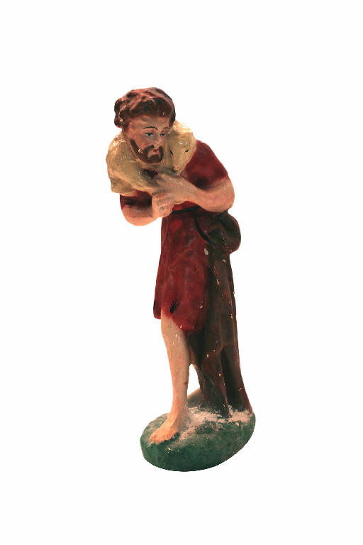 Pastore con agnello (statua da presepio) - ambito bergamasco (prima metà sec. XX)
