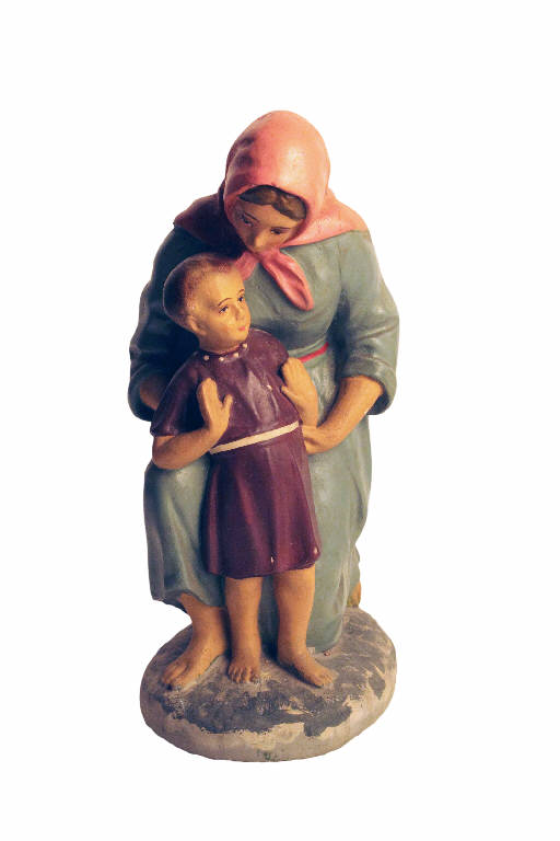 Donna con bambino (statua da presepio) - ambito bergamasco (metà sec. XX)