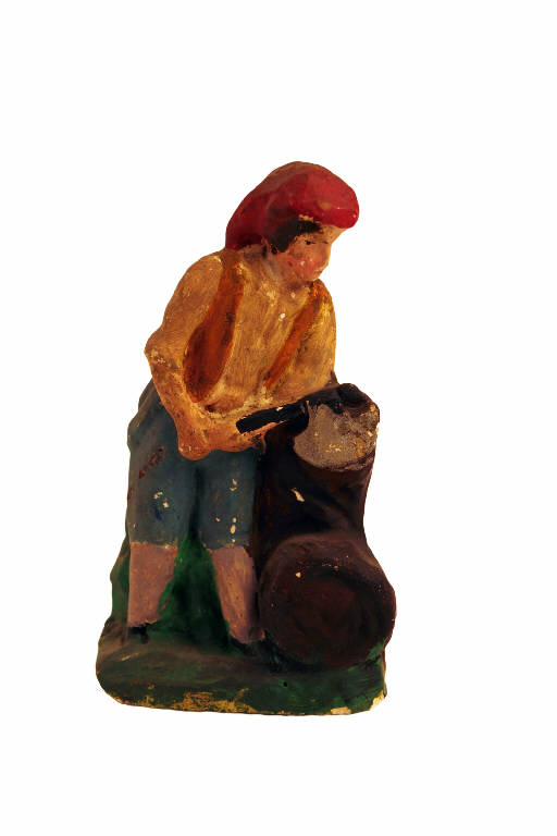 Taglialegna (statua da presepio) - ambito bergamasco (metà sec. XX)