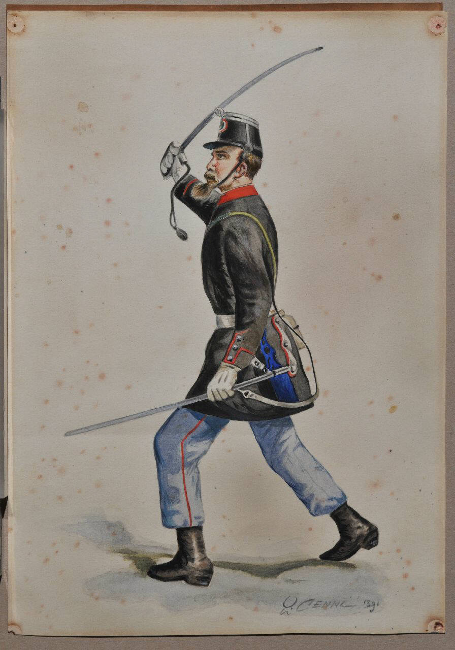 Soldato, Figurini militari (dipinto) di Cenni Quinto (sec. XIX)