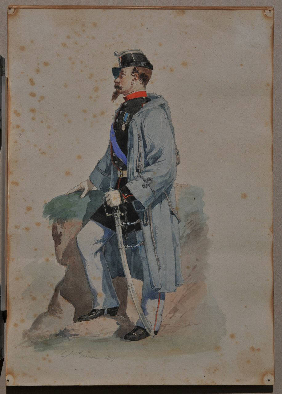 Soldato, Figurini militari (dipinto) di Cenni Quinto (sec. XIX)