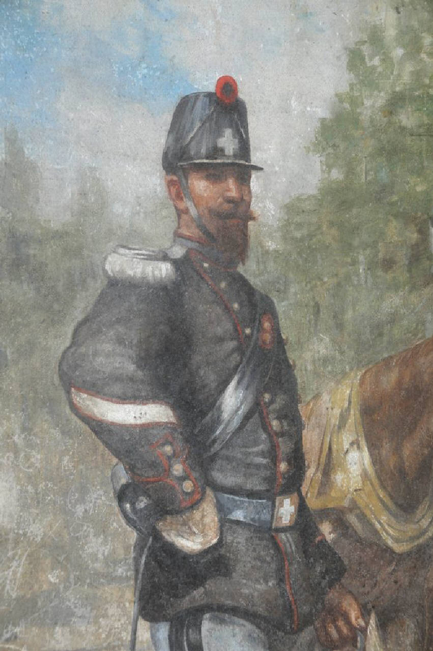 Corpo del Treno. Sergente, Ritratti di uniformi dell'Armata Sarda - 1859 (dipinto) di De Stefani Vincenzo; Vizzotto Alberti Giuseppe (sec. XIX)