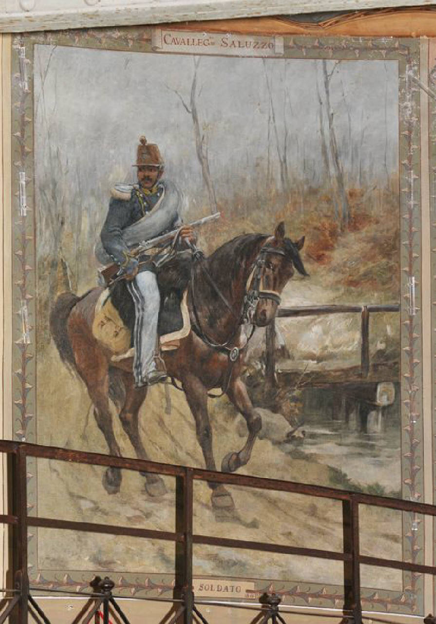 Cavalleggeri Saluzzo. Soldato 1859, Ritratti di uniformi dell'Armata Sarda - 1859 (dipinto) di De Stefani Vincenzo; Vizzotto Alberti Giuseppe (sec. XIX)