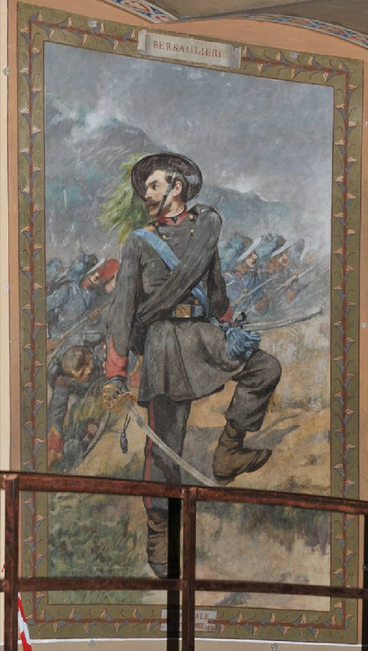 Bersaglieri - Ufficiale inferiore 1859, Ritratti di uniformi dell'Armata Sarda - 1859 (dipinto) di De Stefani Vincenzo; Vizzotto Alberti Giuseppe (sec. XIX)