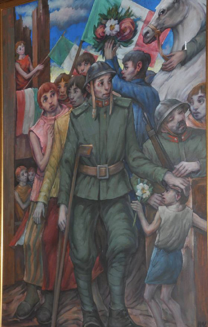 Il ritorno, Prima Guerra Mondiale (dipinto) di Ferlenga Franco (sec. XX)