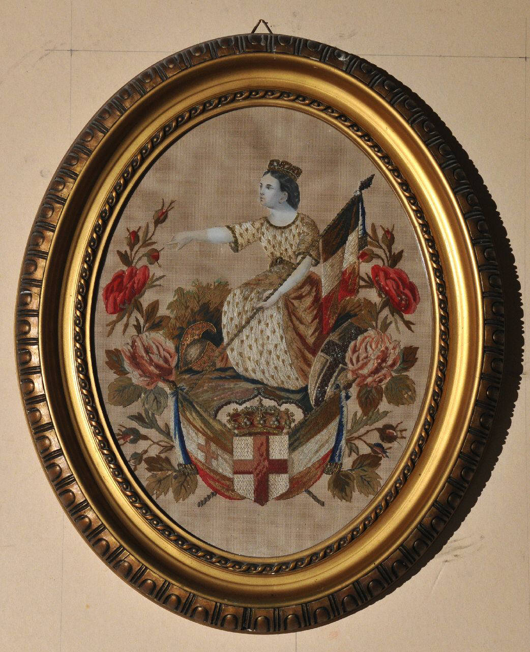 L'Italia, figura allegorica femminile (dipinto) - ambito Italia Settentrionale (seconda metà sec. XIX)