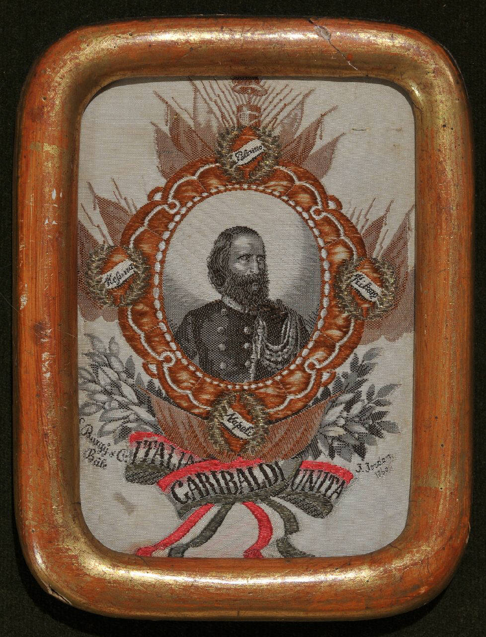 Giuseppe Garibaldi, Ritratto di Giuseppe Garibaldi (tessuto) - manifattura Italia Settentrionale (sec. XIX)