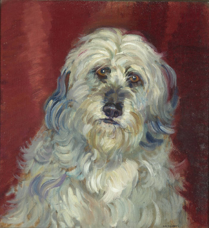 Ritratto di cane (dipinto) di Pansiotti, Gilda (seconda metà sec. XX)