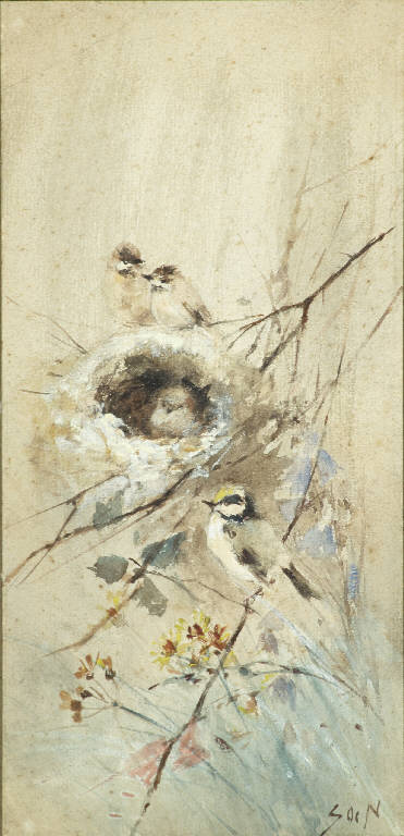 Nido d'uccelli (dipinto) - ambito francese (prima metà sec. XX)