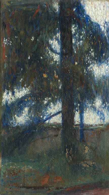 Veduta di giardino con alberi (dipinto) - ambito lombardo (prima metà sec. XX)