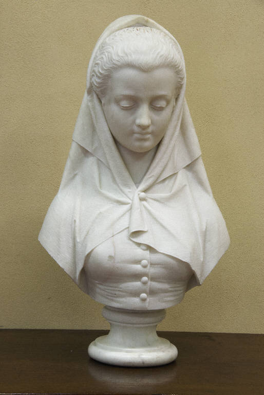 Ritratto della marchesa Caterina Cornaggia Medici (scultura) di Lucca, Flaminio (sec. XIX)