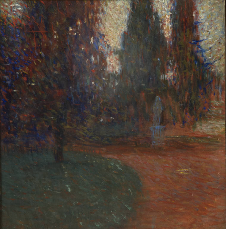 scorcio del parco di Villa Burba (dipinto) - ambito lombardo (fine/inizio secc. XIX/ XX)
