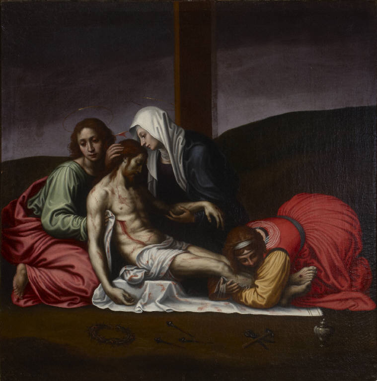 deposizione di Cristo nel sepolcro (dipinto) di Sassoferrato (cerchia) (seconda metà sec. XVII)
