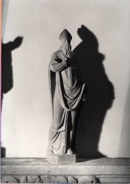 Santo vescovo con mano sul petto (scultura) (prima metà sec. XIX)