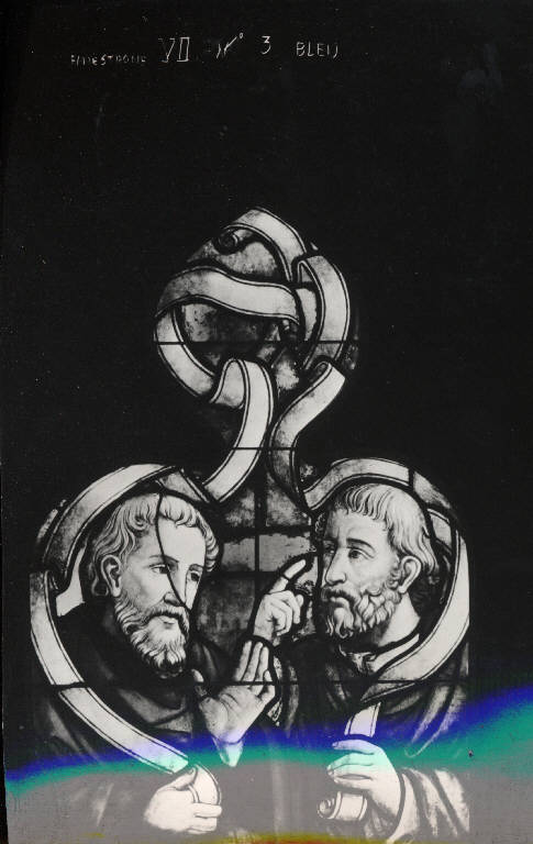 Dottori, Dottore della Chiesa (vetrata) di Bertini, Giuseppe (maniera) (seconda metà sec. XIX)