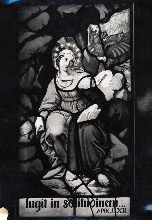 Fugit in solitudinem, Demone tentatore (vetrata) di Bertini, Giovanni Battista (attribuito) (prima metà sec. XIX)