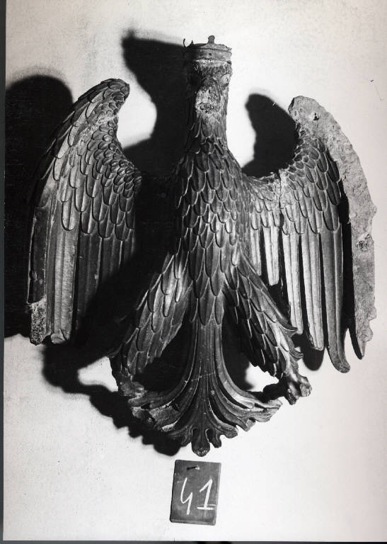 Aquila bicipite con corona (statua) (inizio sec. XV)