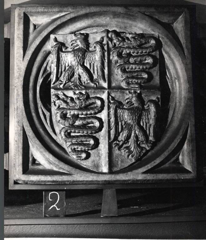 Emblema gentilizio (transenna) - ambito lombardo (terzo quarto sec. XV)