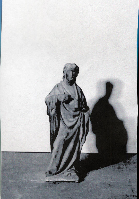 Santo con libro chiuso nella mano sinistra (scultura) - Ambito Parleriano (fine/inizio secc. XIV/ XV)