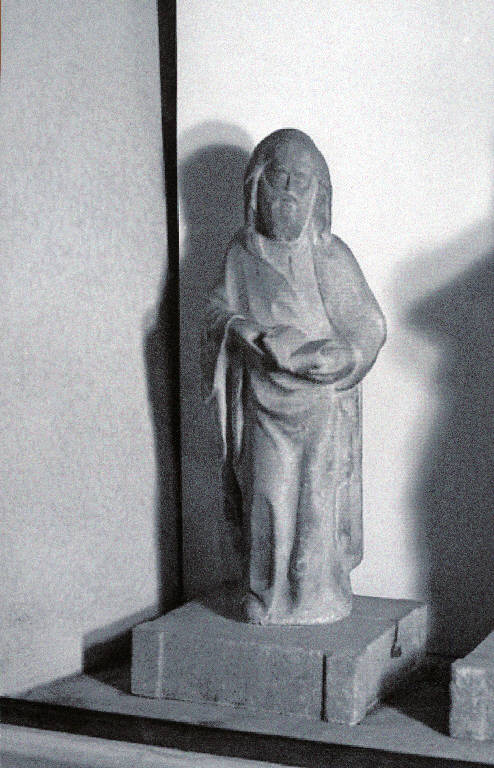 Profeta con libro aperto tra le mani (scultura) - ambito franco renano (prima metà secc. XIV/ XV)