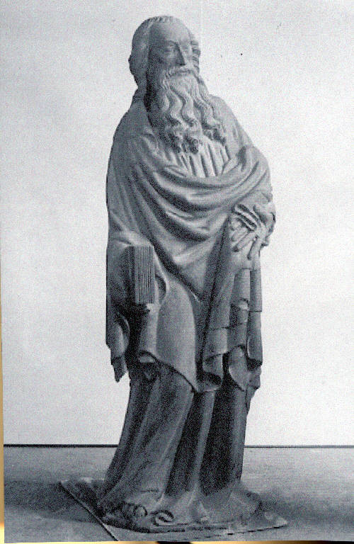 Apostolo con libro chiuso nella mano destra (scultura) - ambito tedesco (fine sec. XIV)