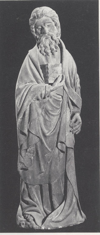 Apostolo con libro chiuso nella mano destra, apostoli (scultura) - ambito renano (seconda metà sec. XIV)