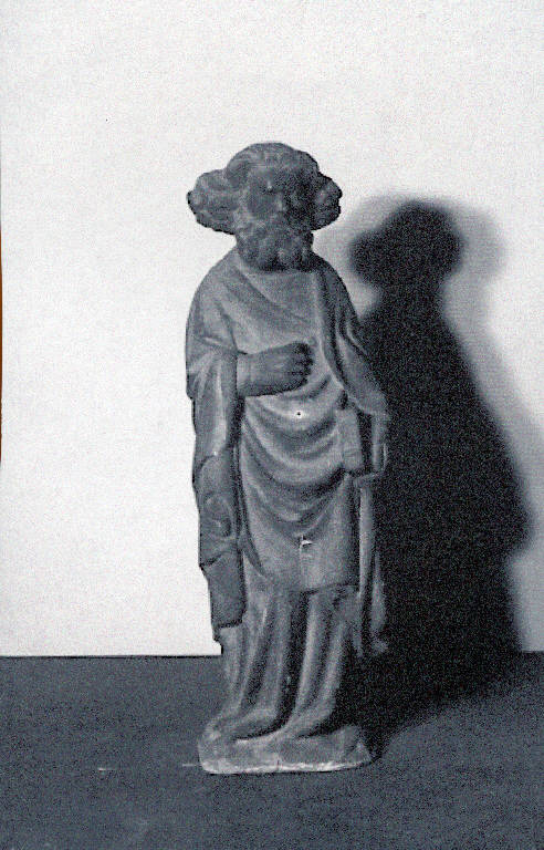 Apostolo con libro chiuso nella mano sinistra (scultura) - ambito franco renano (fine sec. XIV)