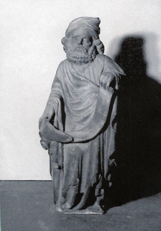 Profeta imberrettato (scultura) - ambito borgognone (fine sec. XIV)