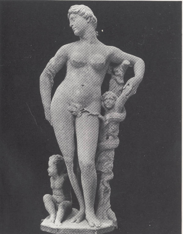 Eva con il serpente e il piccolo Caino, personaggio biblico (scultura) di Marini, Angelo (attribuito) (metà sec. XVI)