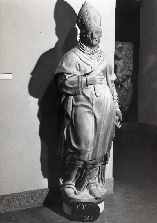 Santo vescovo (scultura) di Daverio, Pietro Antonio (attribuito) (prima metà sec. XVII)