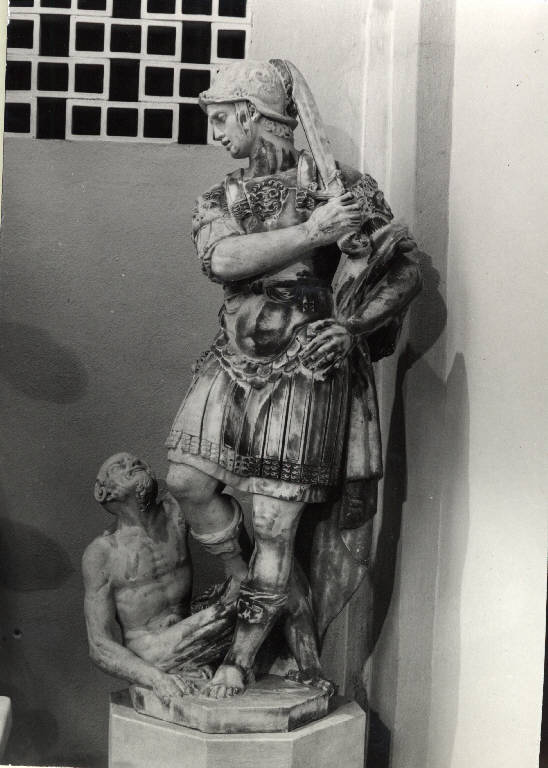 San Michele arcangelo combatte Satana (scultura) di Bellandi, Giovanni (attribuito) (prima metà sec. XVII)